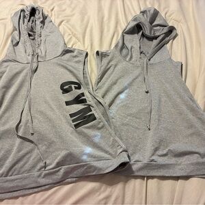 SHEIN Gray Sleeveless Hoodie Tank Top